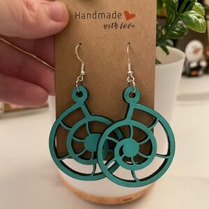 Custom-made hand painted earrings.